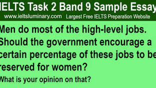 Men Do Most of the High-Level Jobs - IELTS Task 2 Band 9 Sample Essay