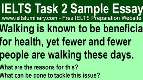 Walking Is Known To Be Beneficial For Health, Yet Fewer People Are Walking - IELTS Band 9 Essay