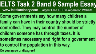 How Many Children a Family Can Have in Their Country Should Be Strictly Controlled - IELTS Task 2 Band 9 Sample Essays