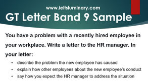 Letter to the HR Manager Addressing a Problem with a Recently Hired Employee in Your Workplace - GT Letter Sample