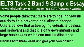 There Are Things Individuals Can Do To Help Prevent Global Climate Change - IELTS Task 2 Sample Essays