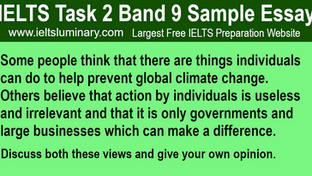 There Are Things Individuals Can Do To Help Prevent Global Climate Change - IELTS Task 2 Sample Essays