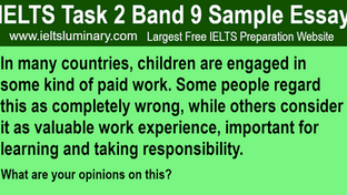 Children Are Engaged in Some Kind of Paid Work - Band 9 Sample Essays, IELTS Task 2