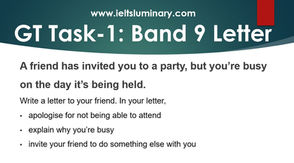 A friend has invited you to a party, but you’re busy on the day it’s being held - GT Letter Band 9