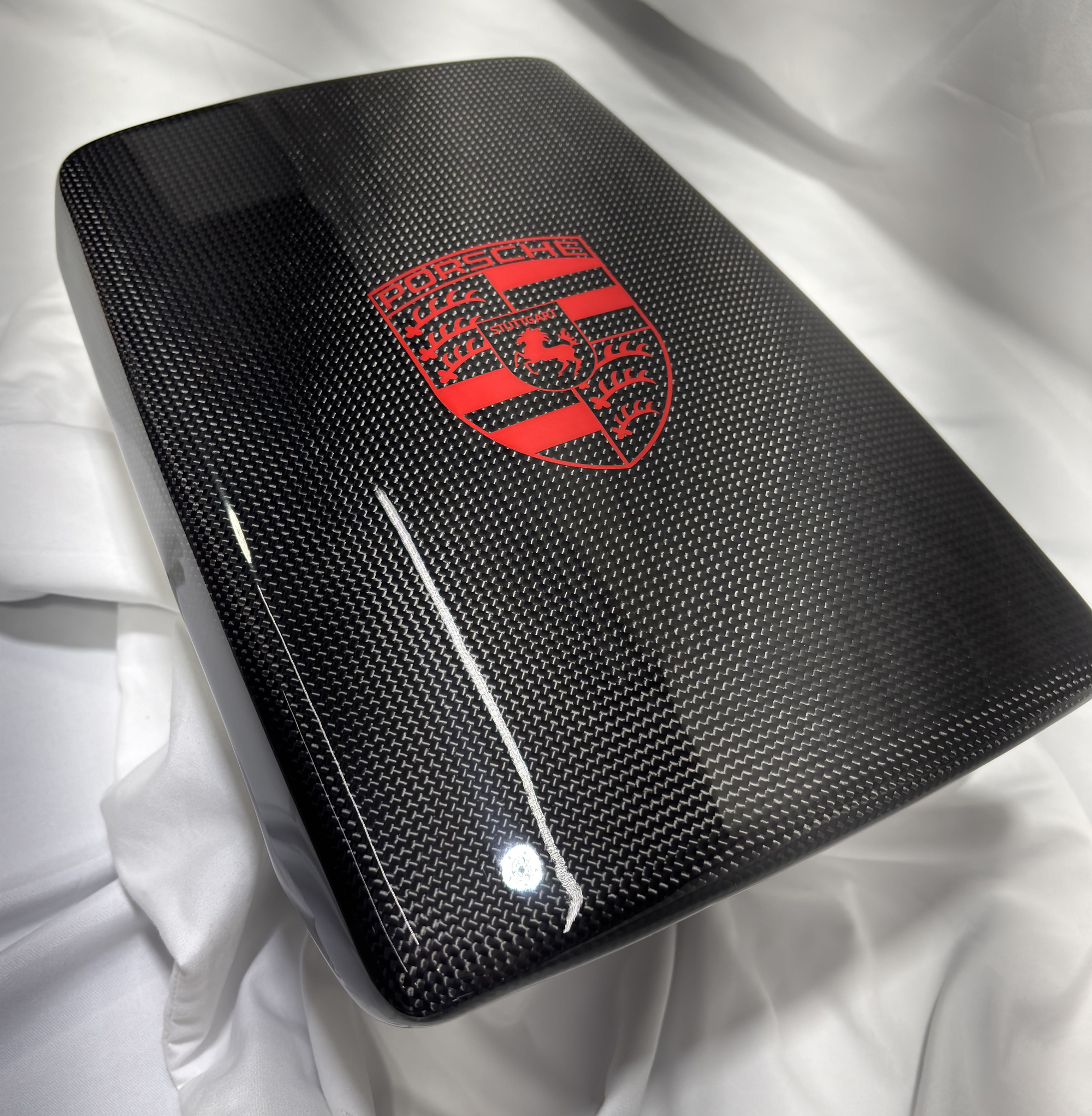 Porsche Panamera Center Console Lid in Carbon Fiber