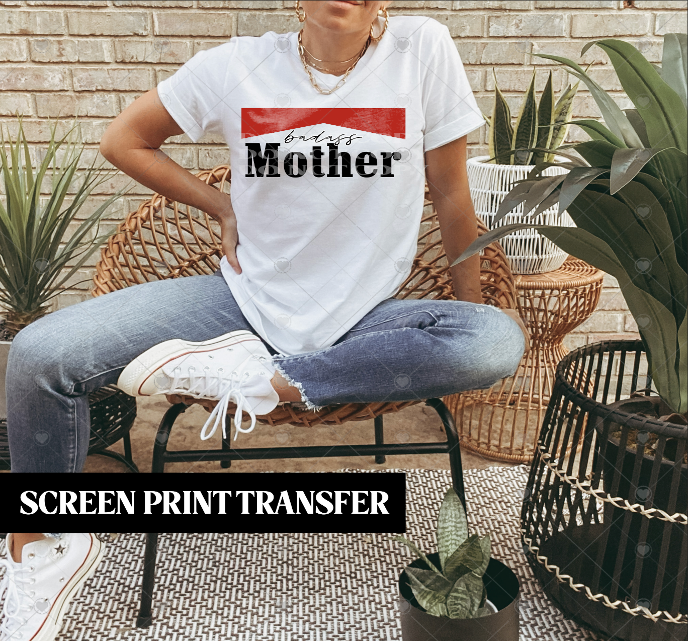Badass Mother Screen print Transfer