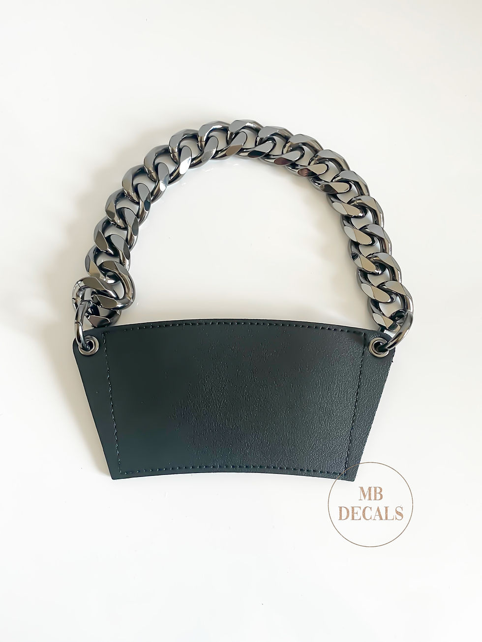 Thumbnail: Fashionable Leather Cup Sleeve with Chain