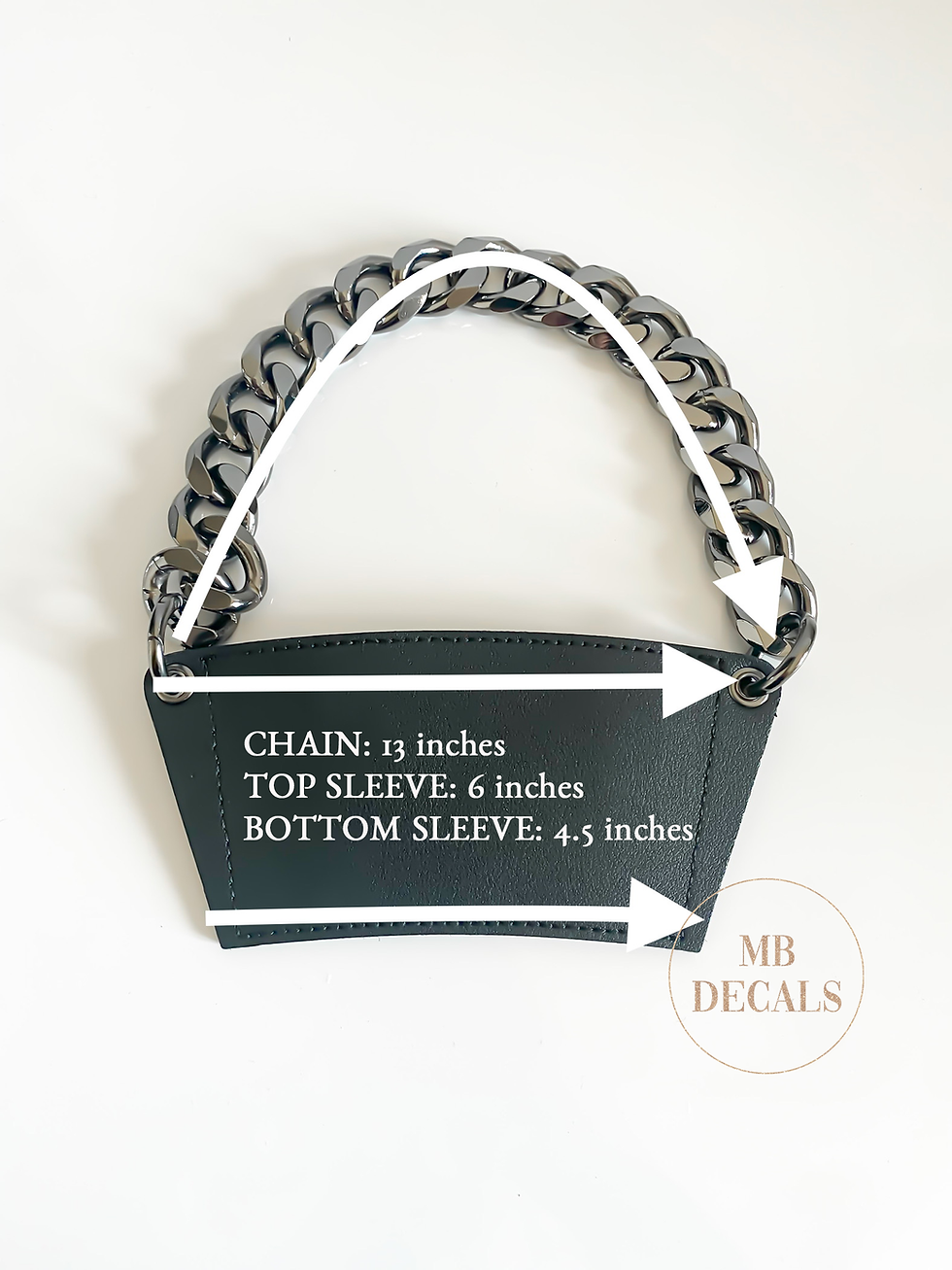 Thumbnail: Fashionable Leather Cup Sleeve with Chain