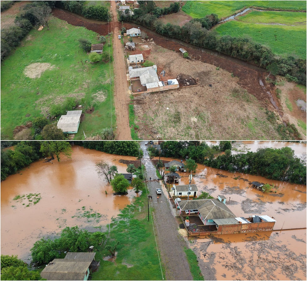 Chuvas causam alagamentos, deixam moradores desabrigados e interditam ponte no Oeste