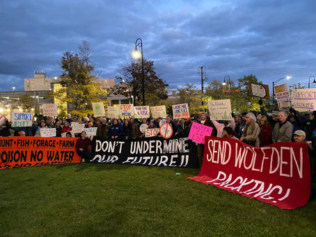 Ahead of public hearing, nearly 100 people protest proposed metallic mineral mine near Katahdin