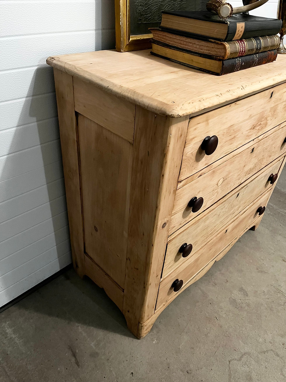 Thumbnail: Antique Scrubbed Pine Four Drawer Chest