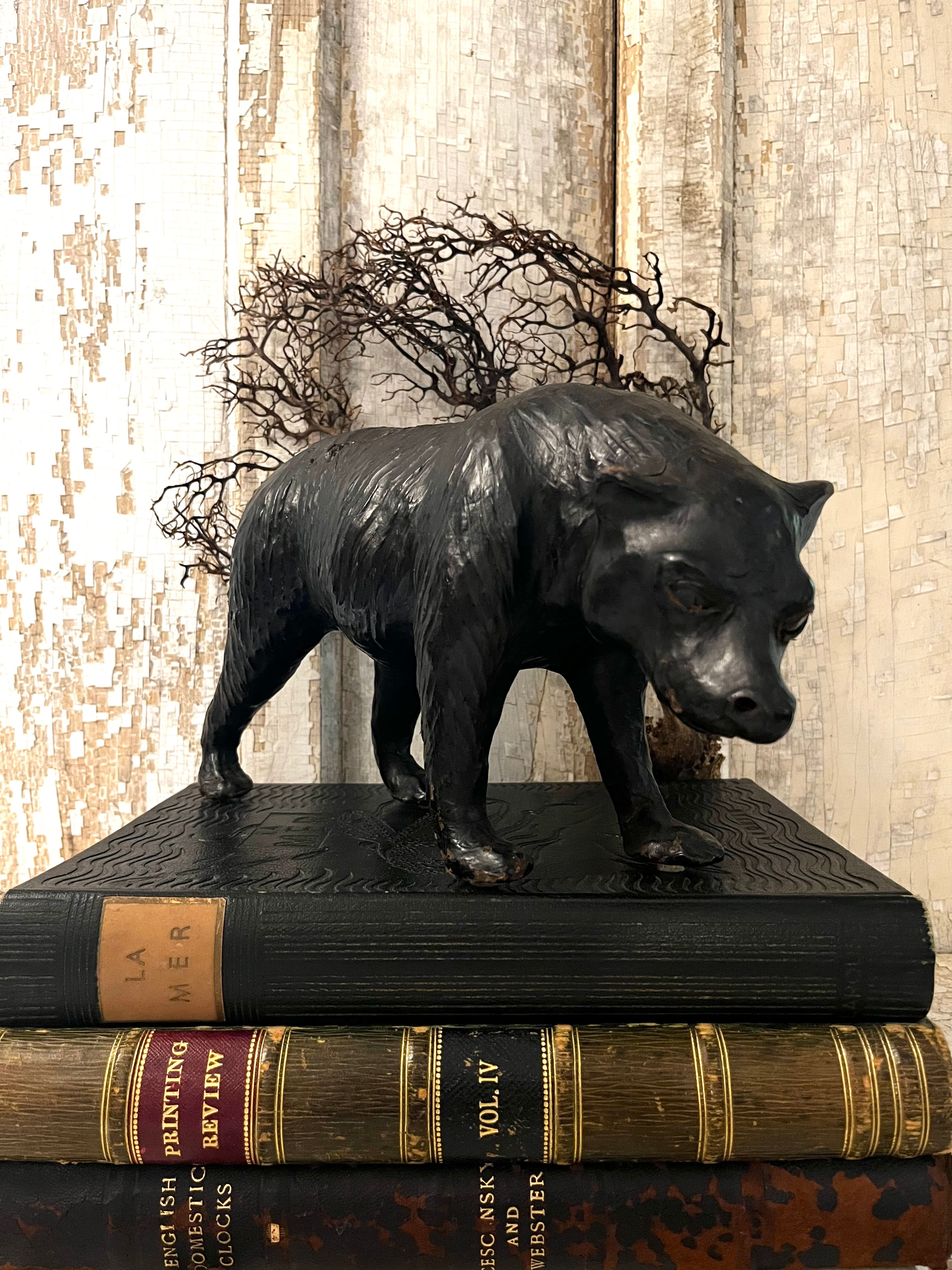 Vintage Leather Wrapped Bear