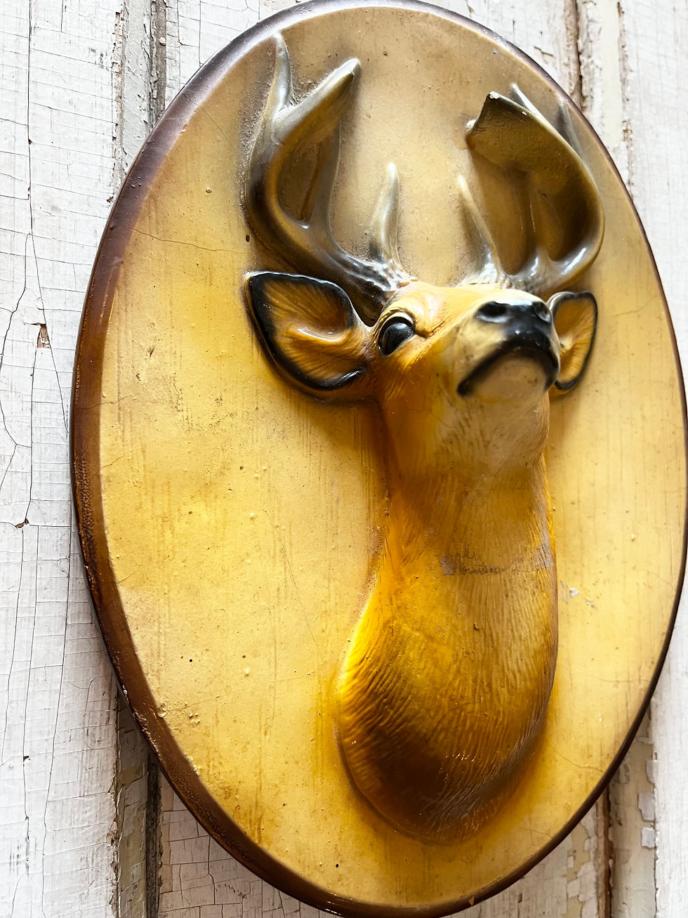 Thumbnail: Vintage Ceramic Stag Plaque