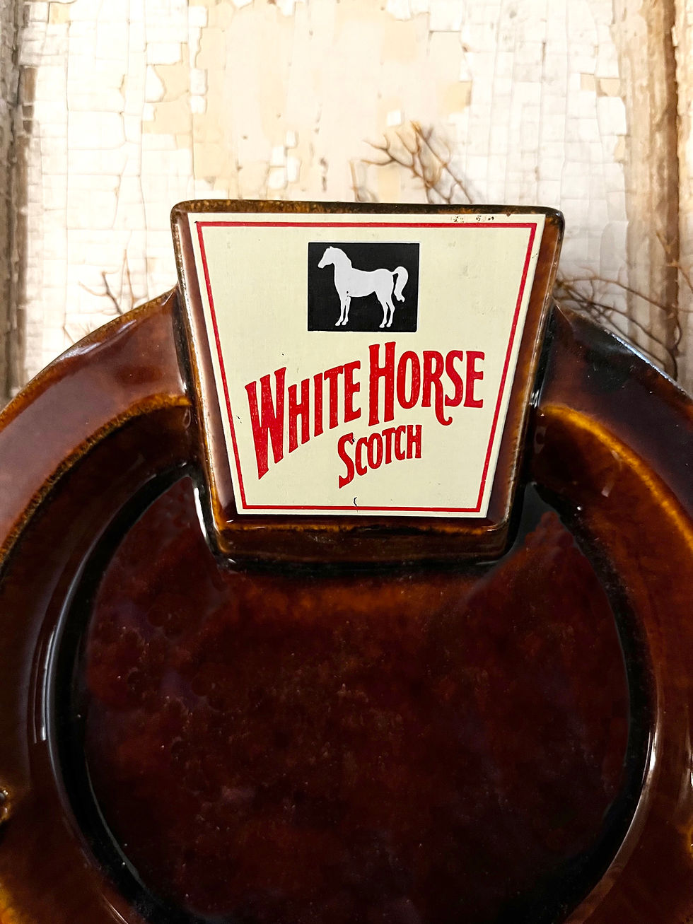 Thumbnail: Vintage Ceramic White Horse Scotch Ashtry