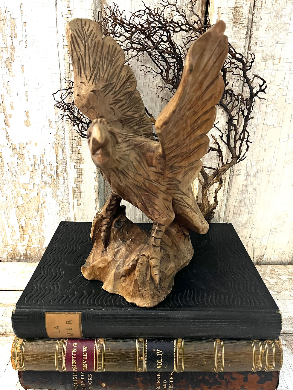 Thumbnail: Vintage Hand Carved Wooden Eagle