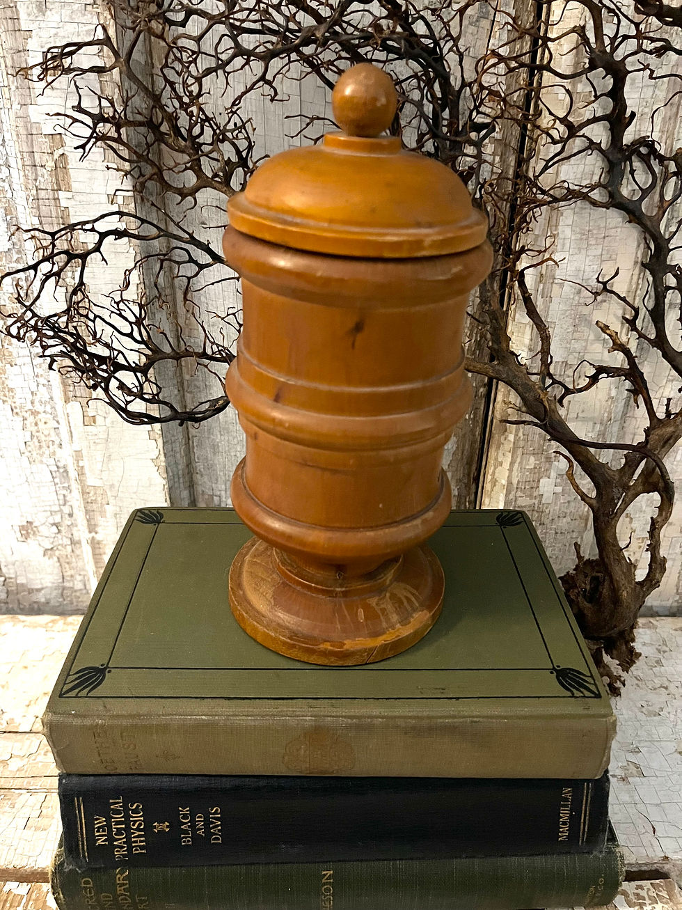 Thumbnail: Vintage Turned Wooden Lidded Canister