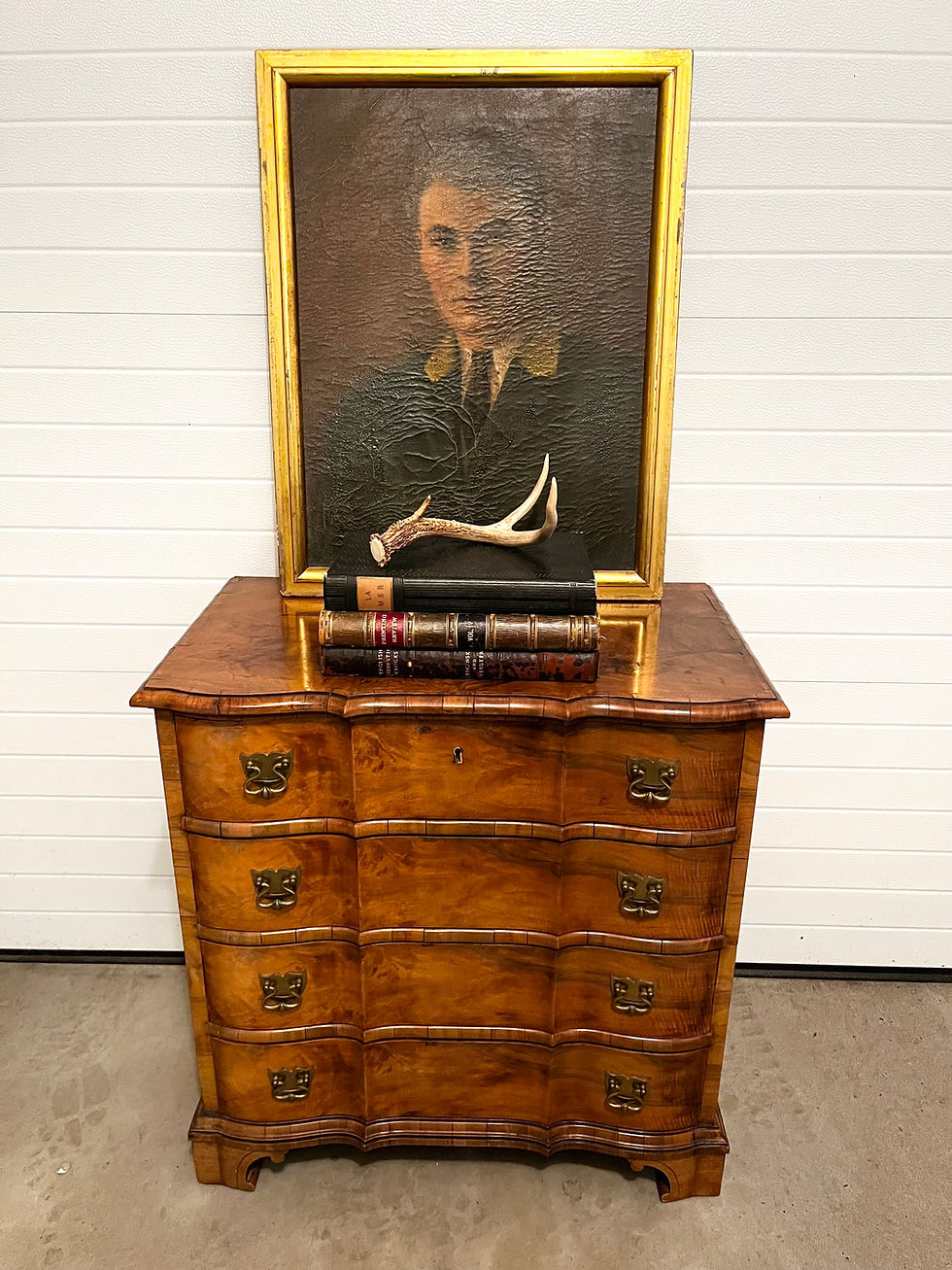 Thumbnail: Vintage Baroque Style Walnut Four Drawer Chest