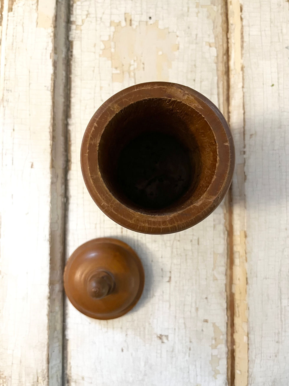 Thumbnail: Vintage Turned Wooden Lidded Canister