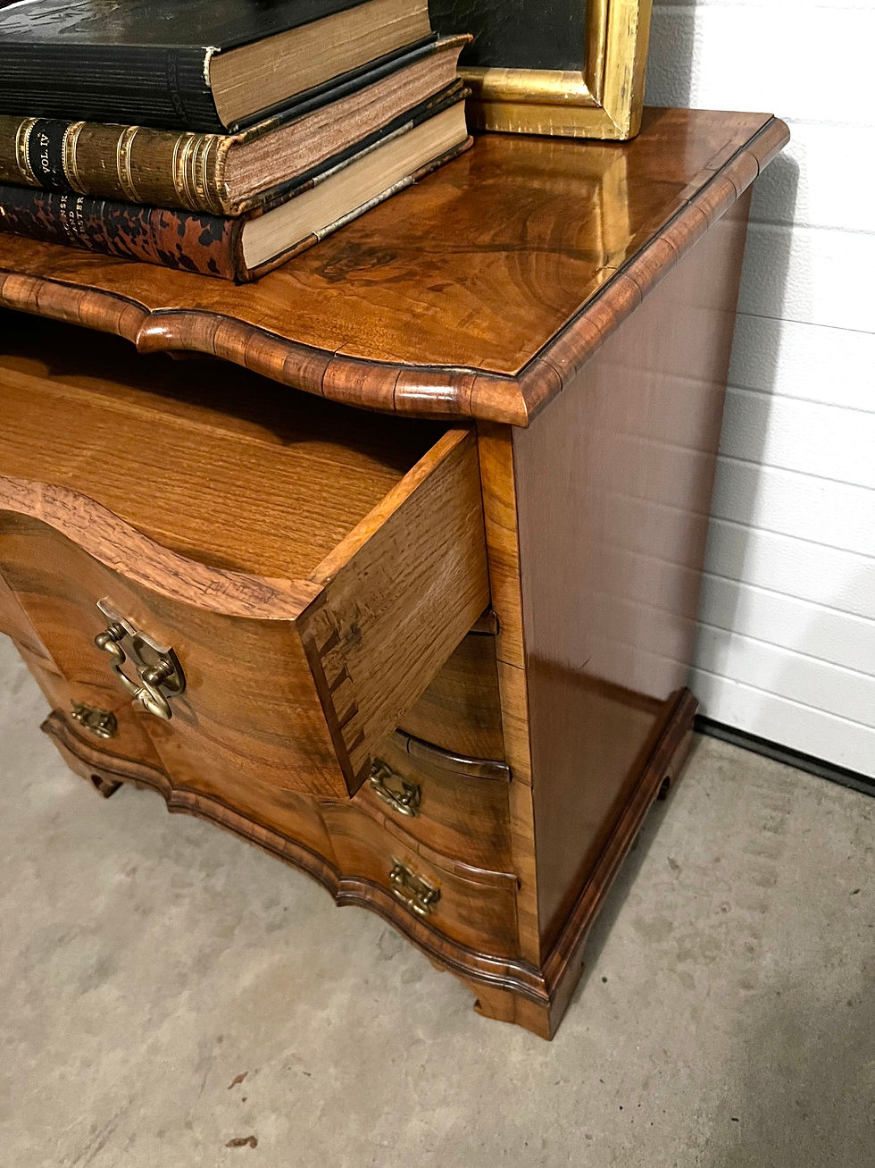 Thumbnail: Vintage Baroque Style Walnut Four Drawer Chest