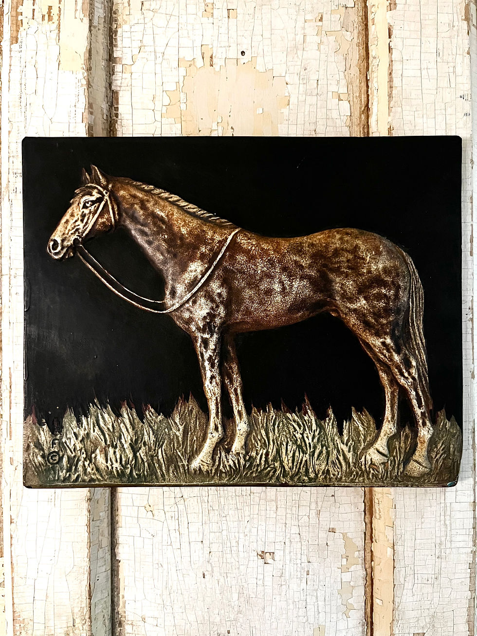 Thumbnail: Vintage Plaster Horse Plaque
