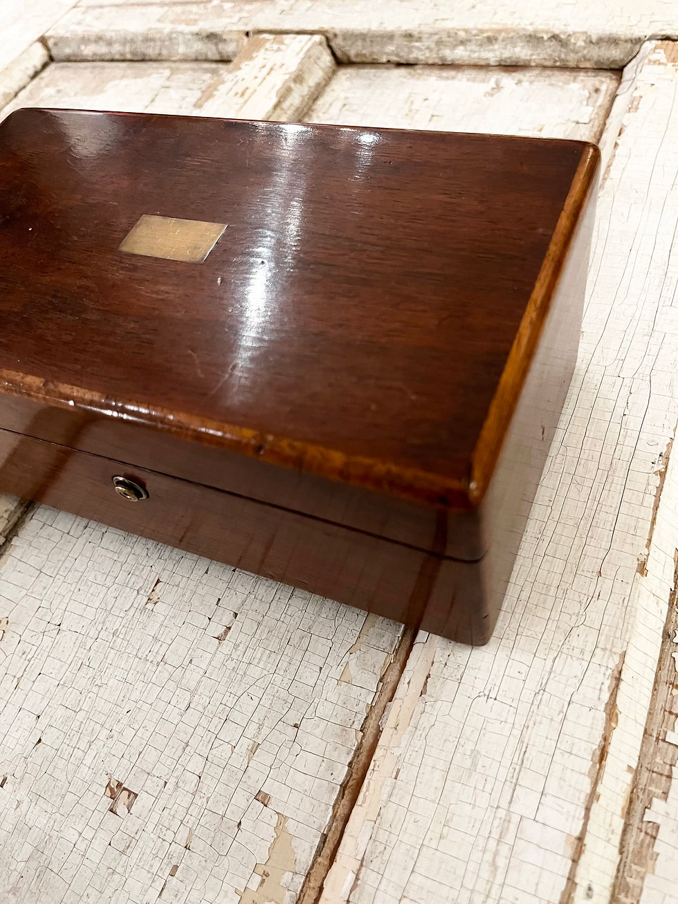 Thumbnail: Antique Humidor with Brass Plaque