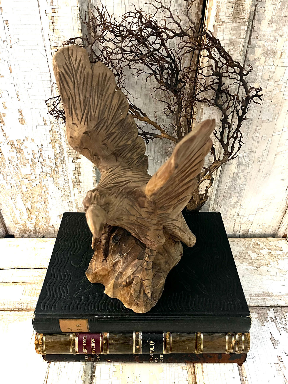 Thumbnail: Vintage Hand Carved Wooden Eagle