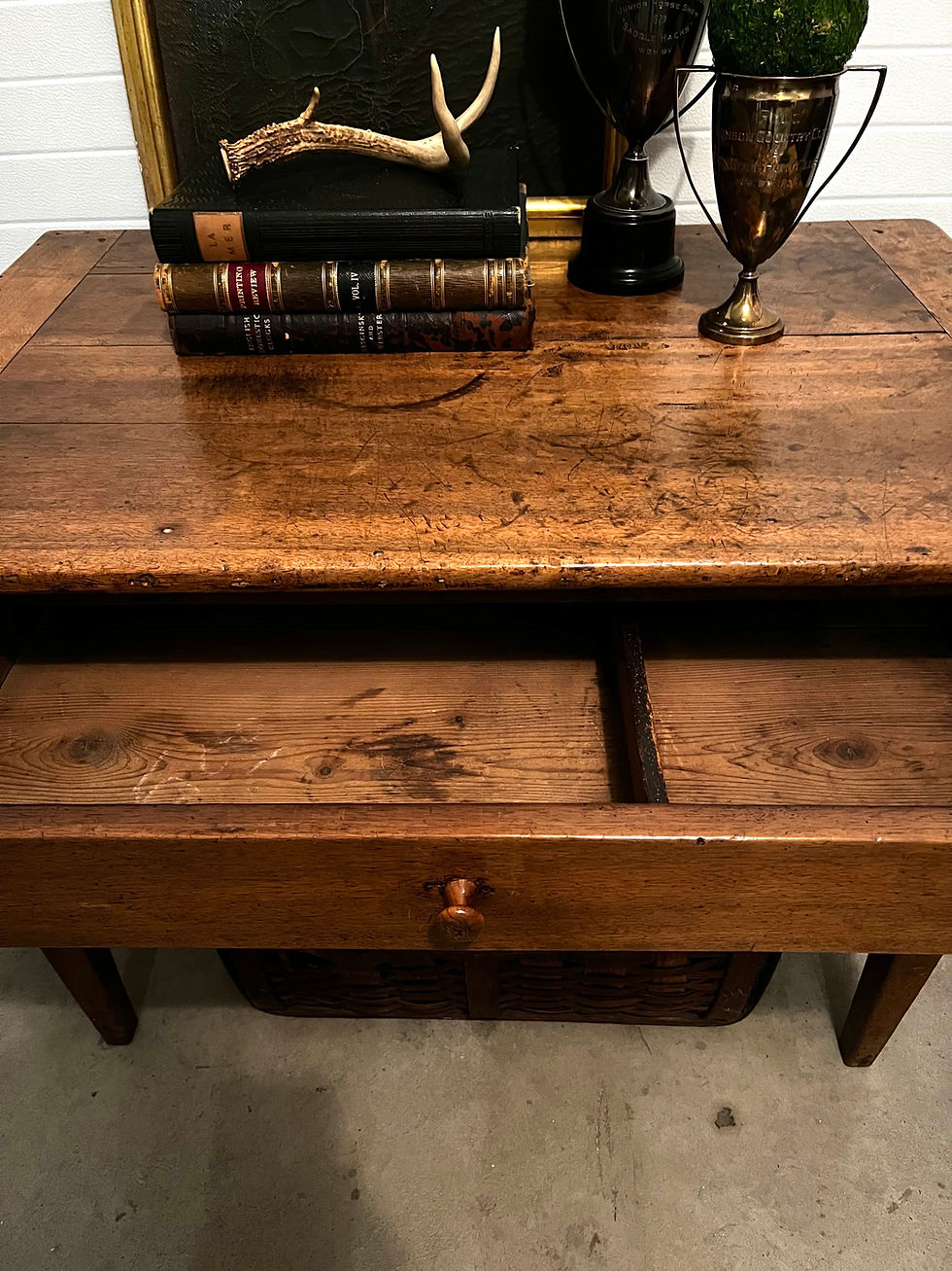 Thumbnail: Antique 19th c. French One Drawer Table