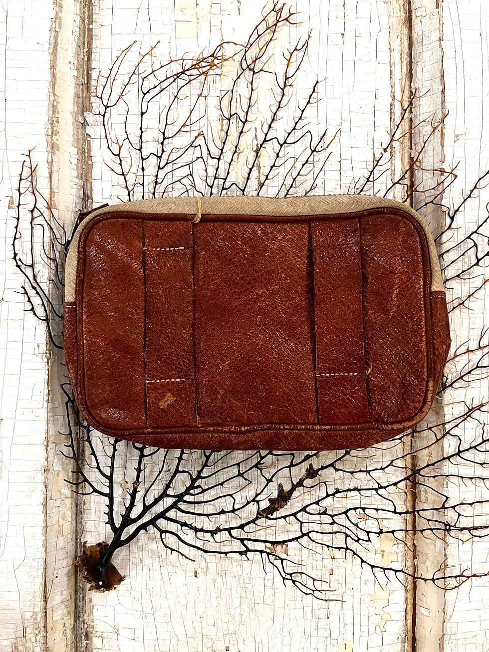 Thumbnail: Vintage Hide Zippered Pouch