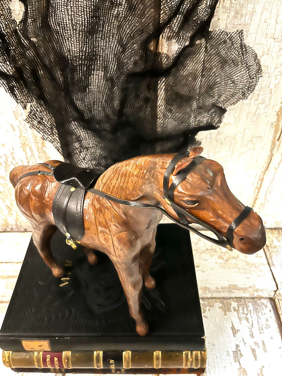 Thumbnail: Vintage Leather Wrapped Horse