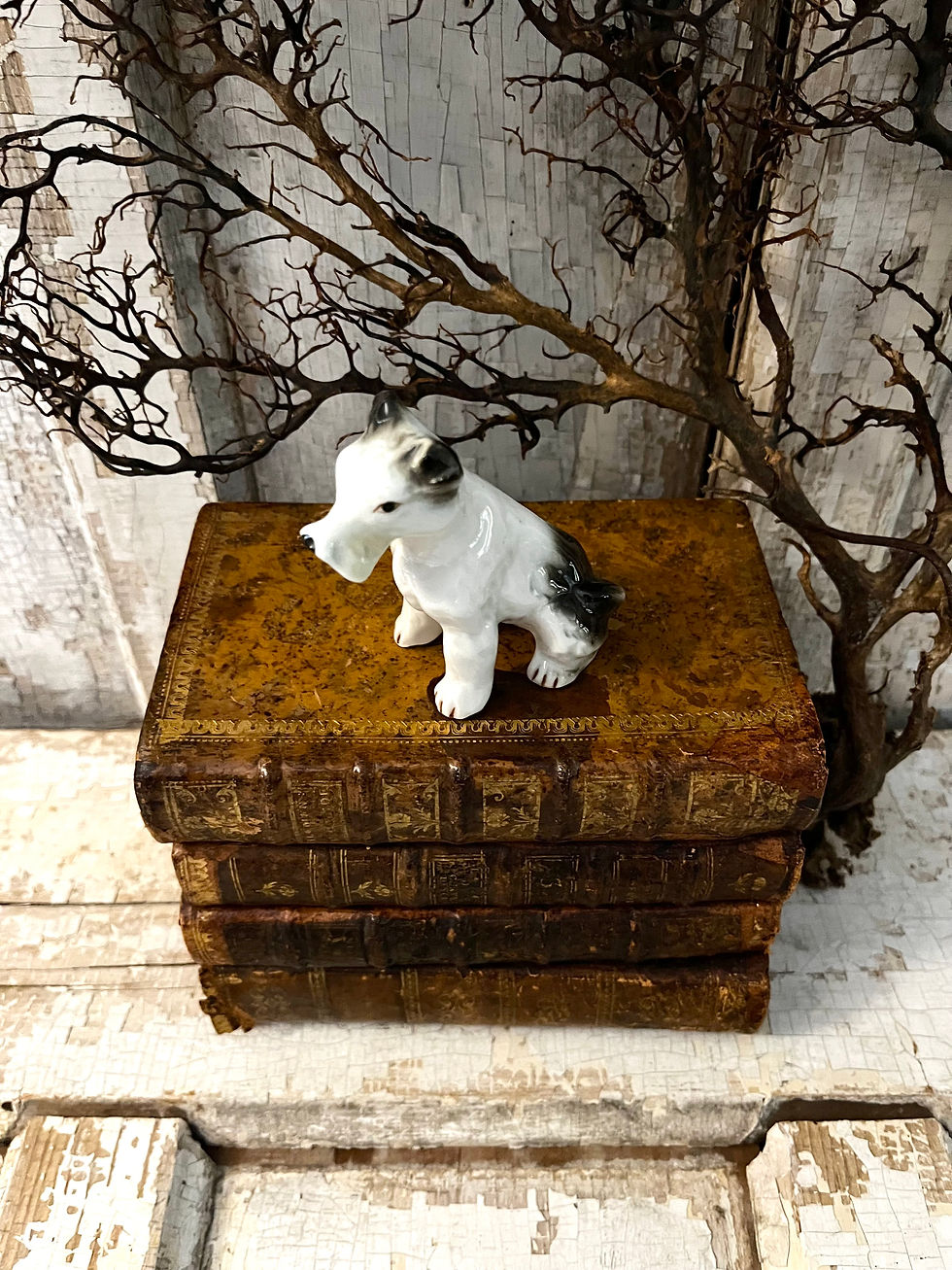 Thumbnail: Vintage Painted Porcelain Airedale Terrier Figurine
