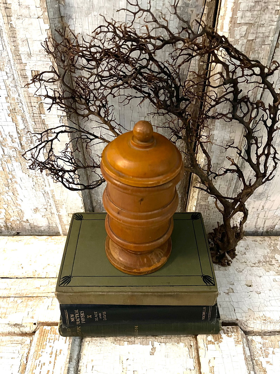 Thumbnail: Vintage Turned Wooden Lidded Canister