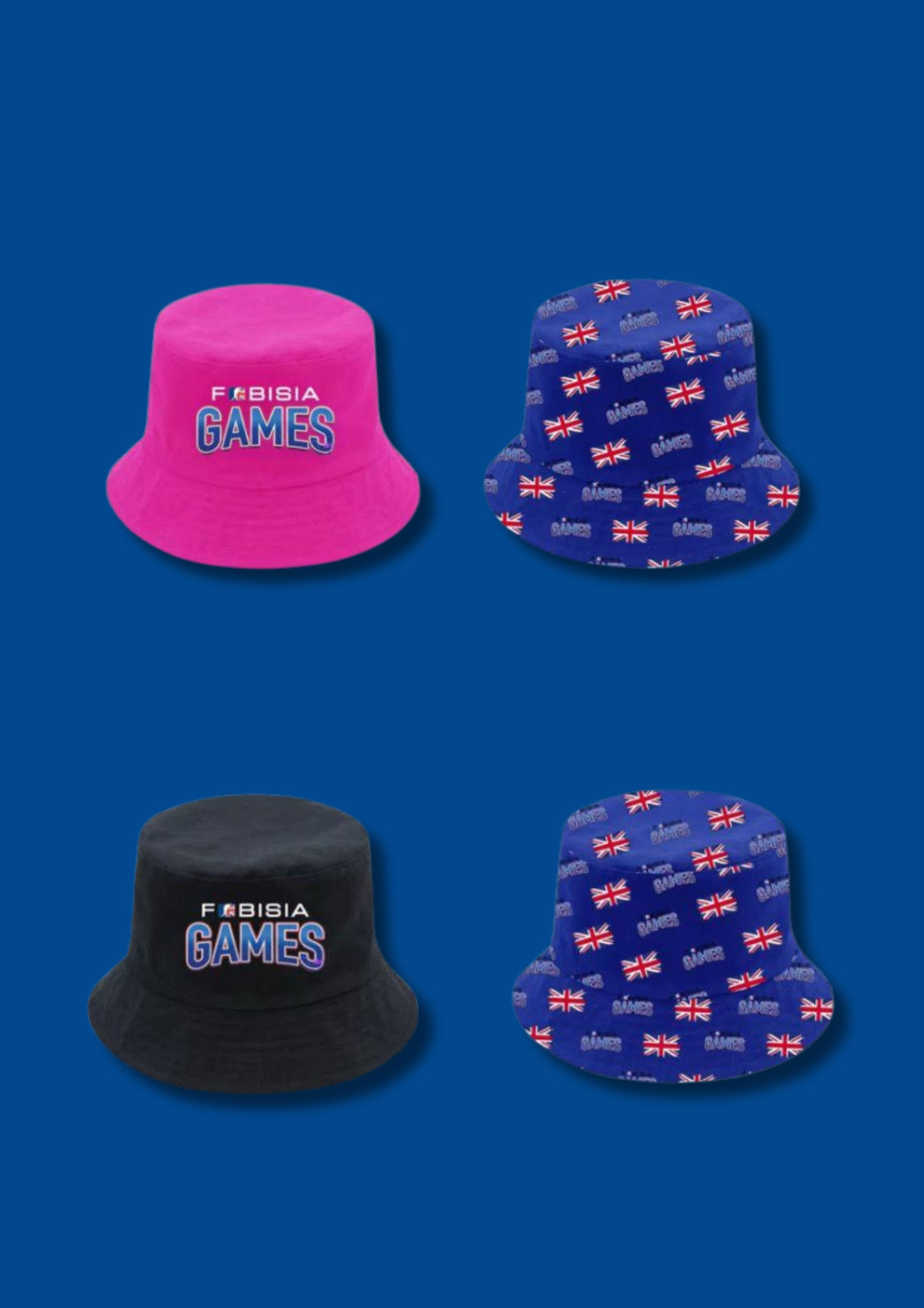 FOBISIA Games Reversable Bucket Hat - Black| Pink