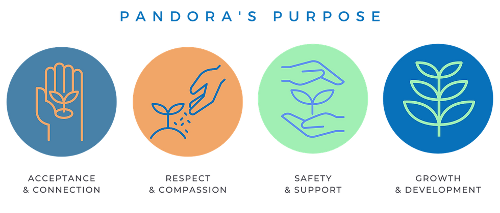 Pandora's Purpose:
Acceptance & Connection
Respect & Compassion
Safety & Support
Growth & Development