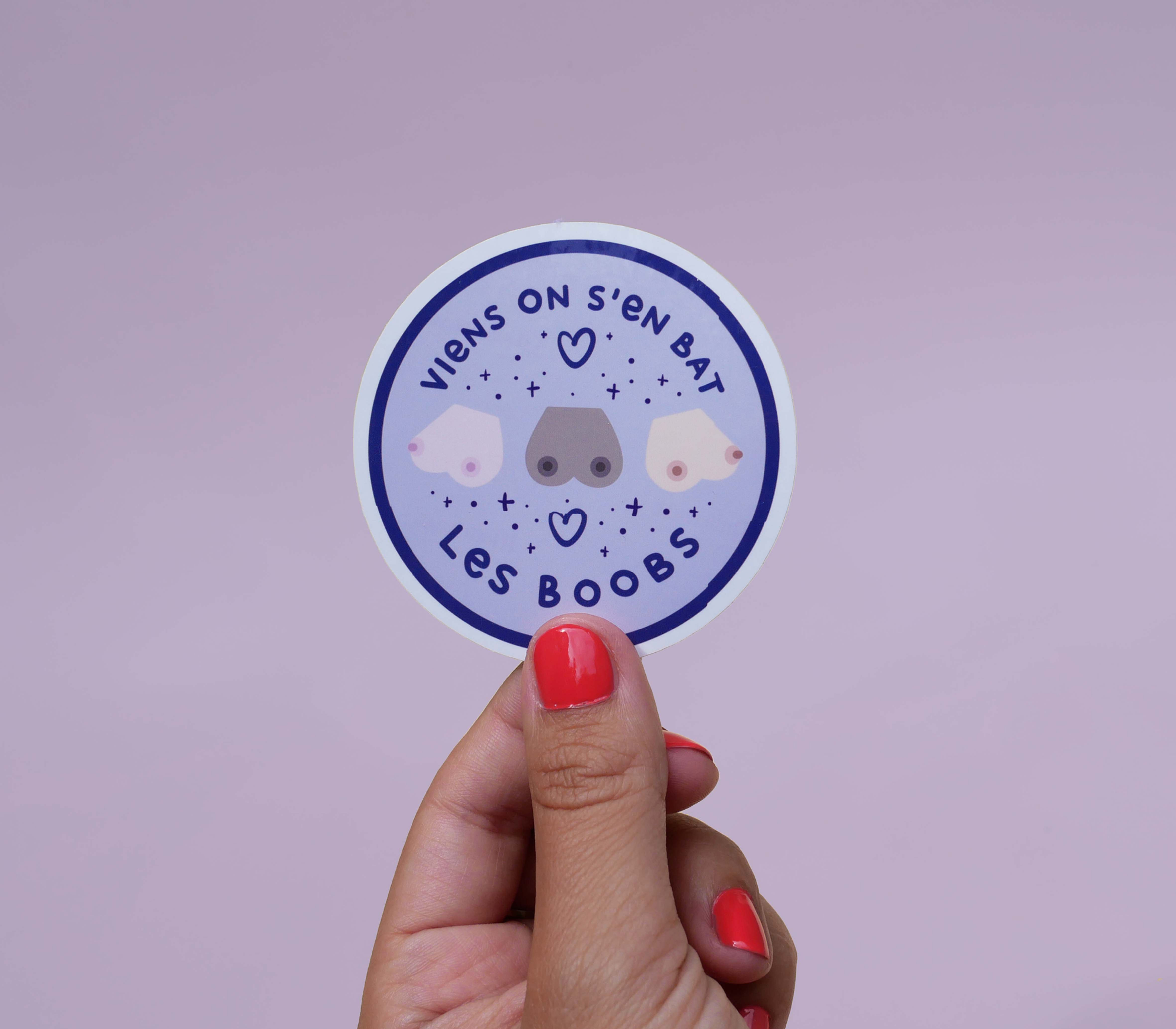 Sticker "Viens on s'en bats les boobs"