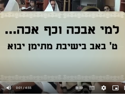 למי אבכה וכף אכה. קינה תימנית לט' באב עם כתוביות צולם בישיבת מתימן יבוא