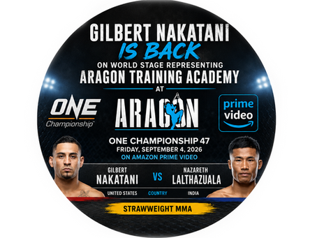 Banner for Gilbert Nakatani MMA fight on Amazon Prime Video