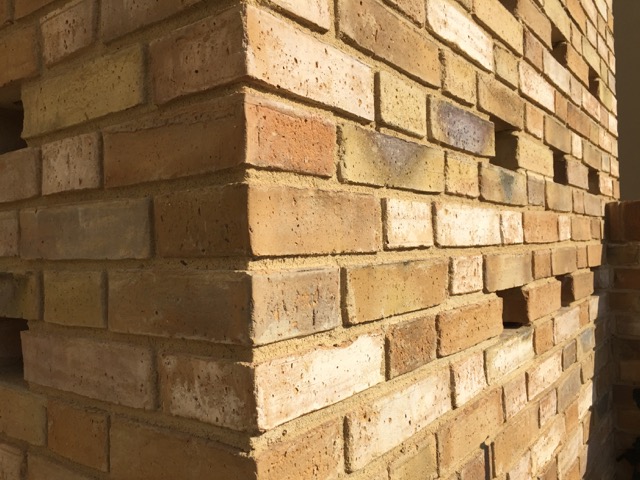 Petersen D78 bricks, retaining wall, East Melbourne