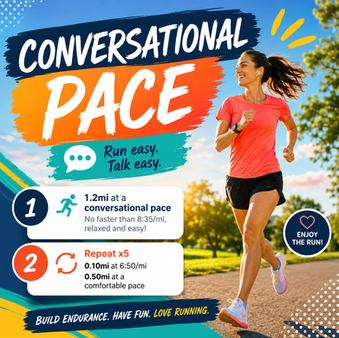 lady running with the text "runna conversational pace"