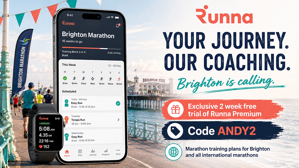 Brighton marathon training plans Runna exclusive free trial