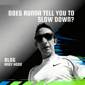 runner in white nike top with text does runna tell you to slow down