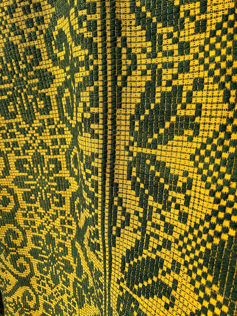 Thumbnail: Pătură Macat Verde Galben Floral