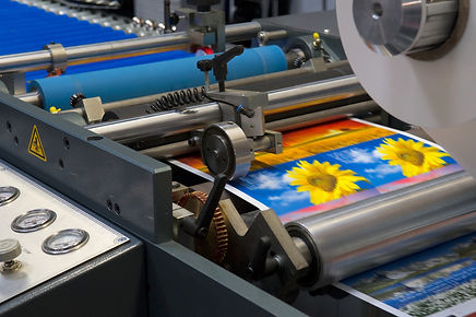 color images bring printed on a large-format printing press using direct-to-substrate 4 color process printing