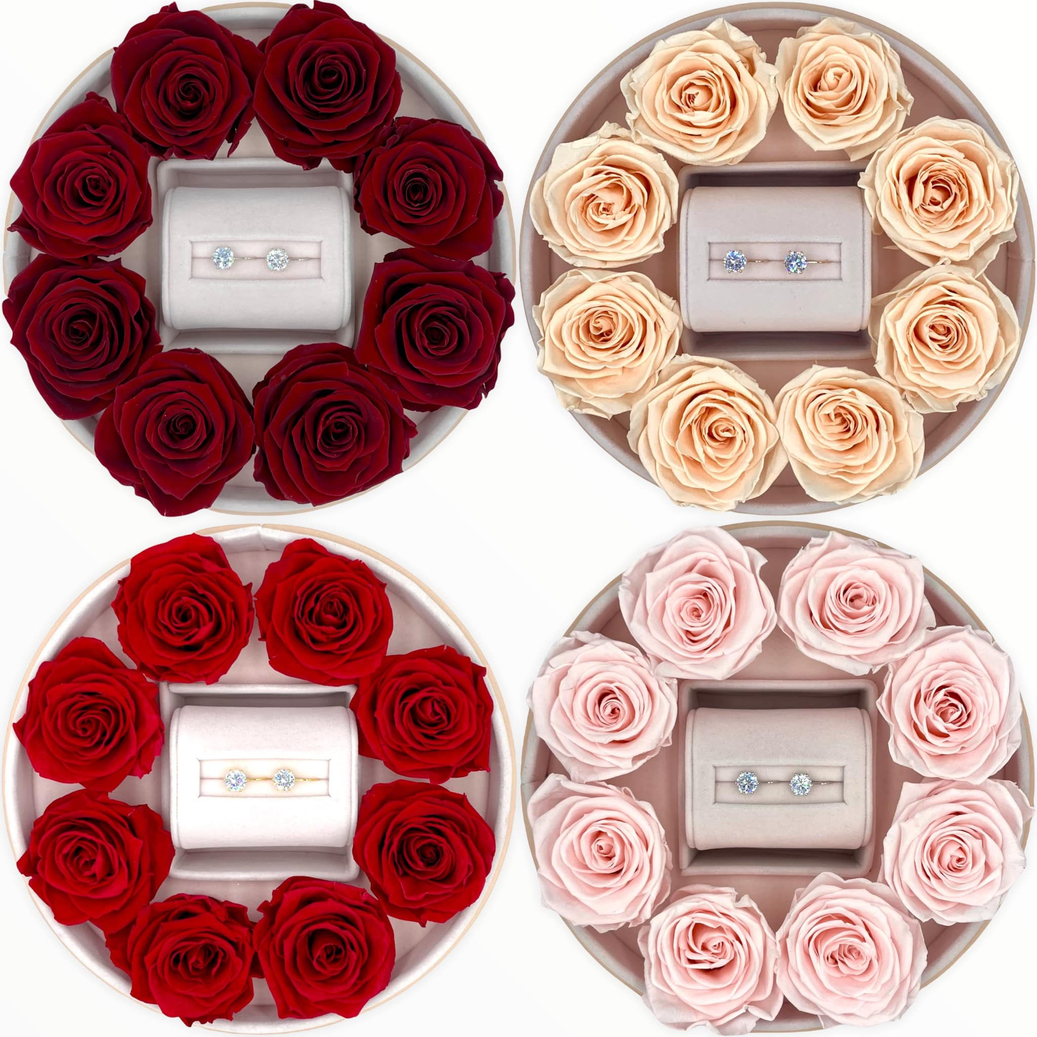 925 Silber Ohrhänger mit Zirkonia 6-Griff Chaton in Schmuckbox