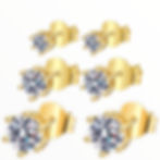 Silberschmuck Ohrstecker Set aus 925 Silber, vergoldet
