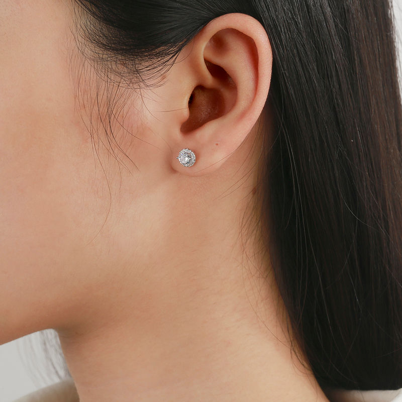 Miniaturbild: Set 925 Collier & Zirkonia Anhänger & Ohrstecker / Schmuckbox