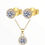 Miniaturbild: Silberschmuck Set mit Collier, Zirkonia Anhänger und Ohrstecker, Silber und vergoldet