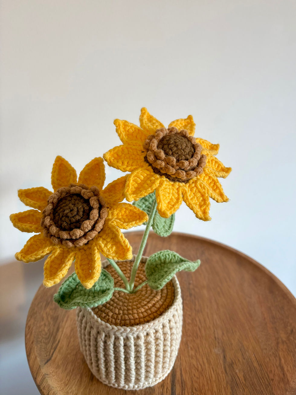 Thumbnail: Crochet double sunflower pot