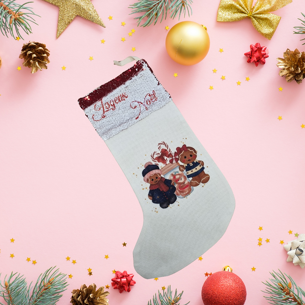 Miniature : Chaussette de Noël avec sequins