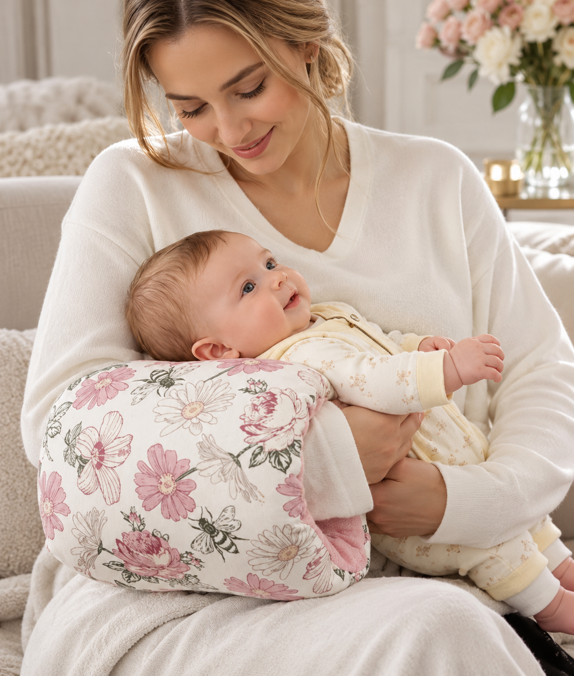 Newborn Cotton Breastfeeding Support Arm Pillow :Midwife Approved