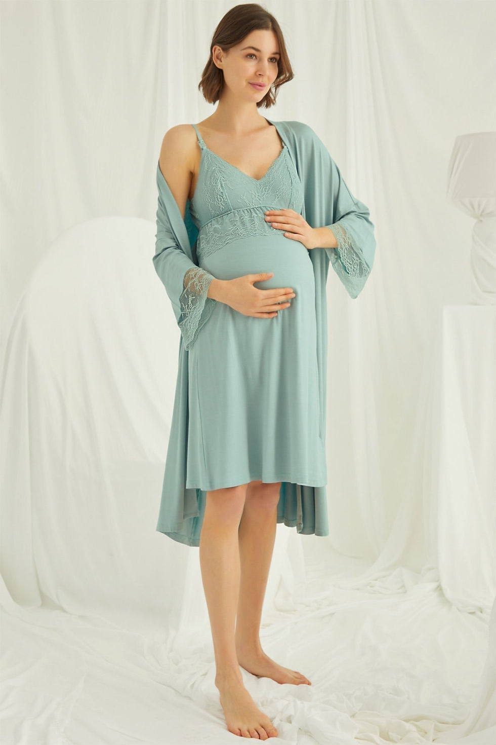 Thumbnail:  Maternity & Nursing Nightgown With Robe
